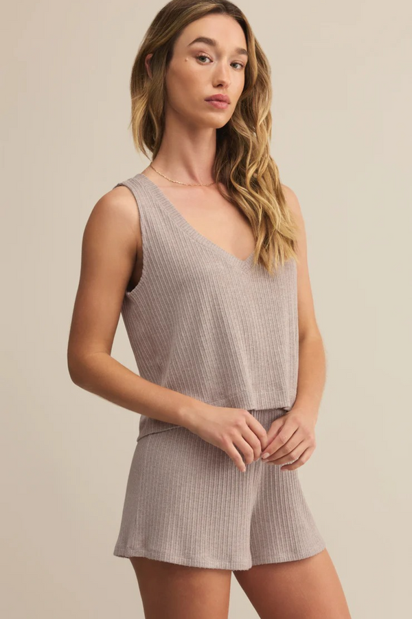 Gray Sloane V-Neck Rib Tank Tank Top