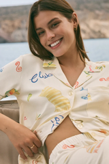 Gray Beach Days PJ Top Pajama Top