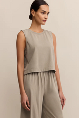Gray Sloane Cotton Jersey Muscle Tank Top