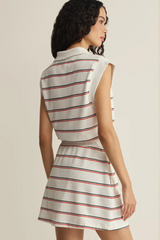Light Gray Country Club Striped Dress Mini Dress