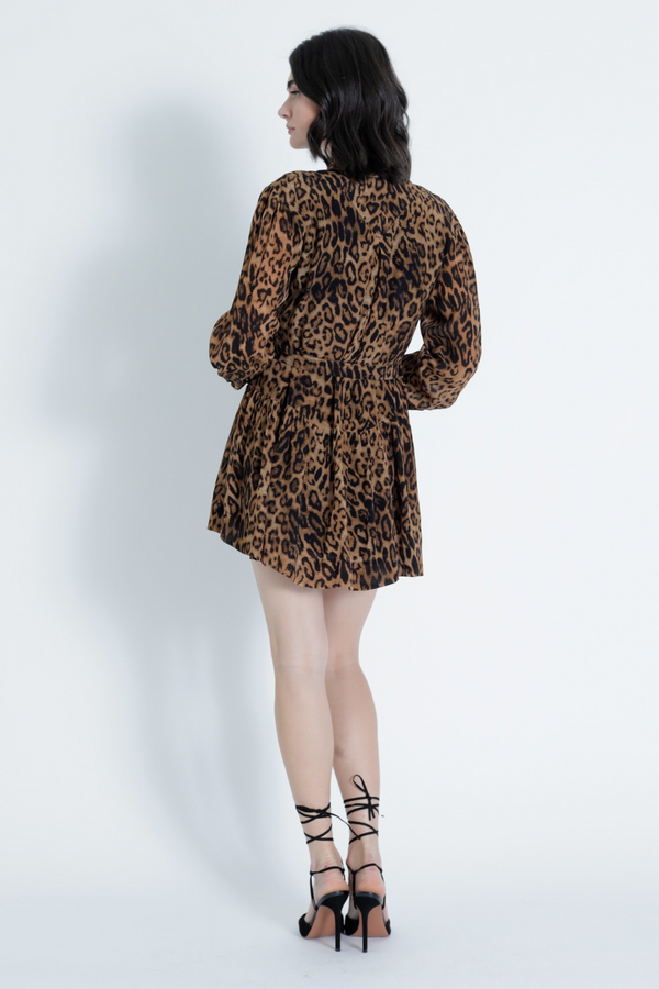 Lavender Mia Print Mini Dress in Leopard Mini Dress