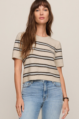 Light Gray Gatewood Stripe Sweater Tee Sweater