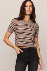 Light Gray Gatewood Stripe Sweater Tee Sweater
