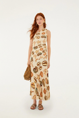 Lavender Marine Shells Sand One Shoulder Maxi Dress Maxi Dress