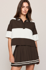 Dark Slate Gray Mariner Short Sleeve Polo Top Top