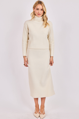 Light Gray Cosette Turtleneck Rib Sweater Sweater