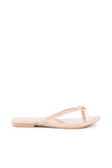 White Smoke Wishlist Patent Bow Sandal | Beige Sandal