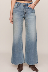 Slate Gray The Stunner Mid Rise Wide Leg Jeans