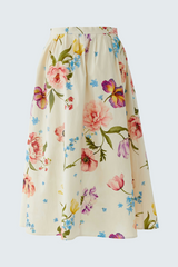 Lavender Floral Midi Skirt Midi Skirt