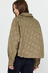 Light Gray Remington Cropped Quilted Jacket Jacket