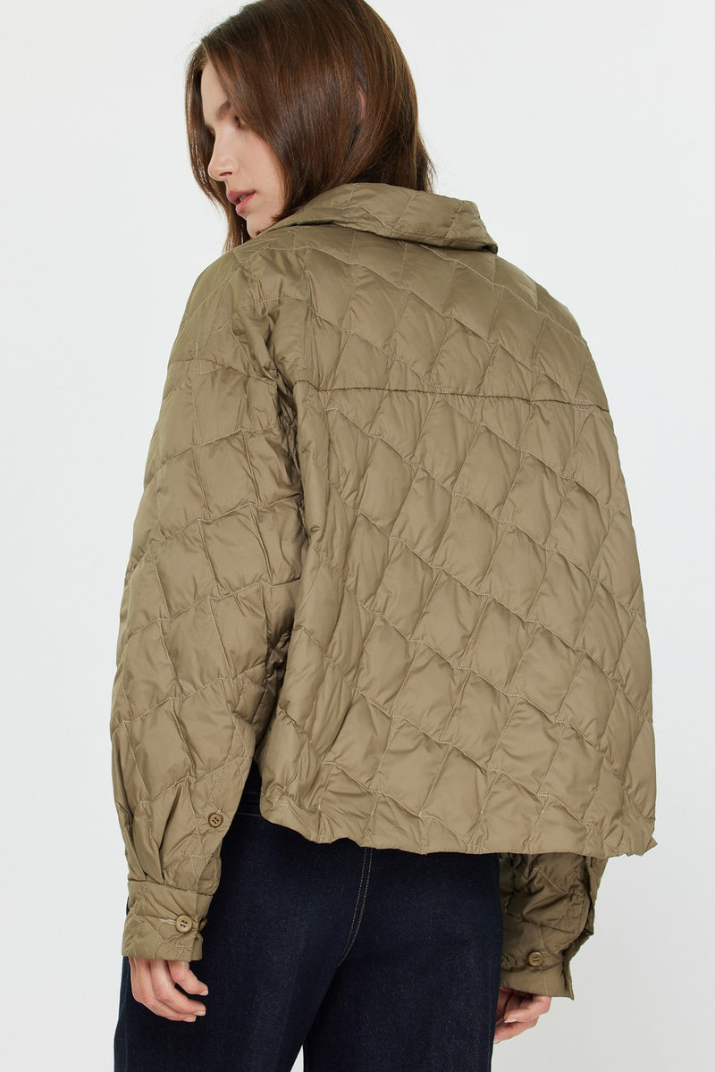 Light Gray Remington Cropped Quilted Jacket Jacket
