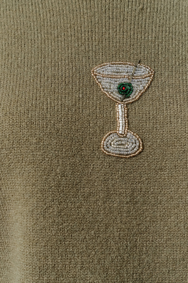 Dim Gray Penny Bead Martini Sweater Sweater