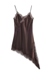 White Smoke Lace Cascade Mini Dress Mini Dress