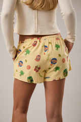 Gray Mediterranean Mood Pajama Short Pajama Shorts