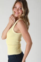 Light Gray Dawson Reversible Striped Tank Tank Top