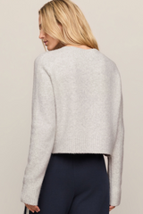 Light Gray Stand In Cropped Sweater Sweater