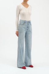 White Smoke Far Out High Rise Wide Leg | Lets Dance Jeans
