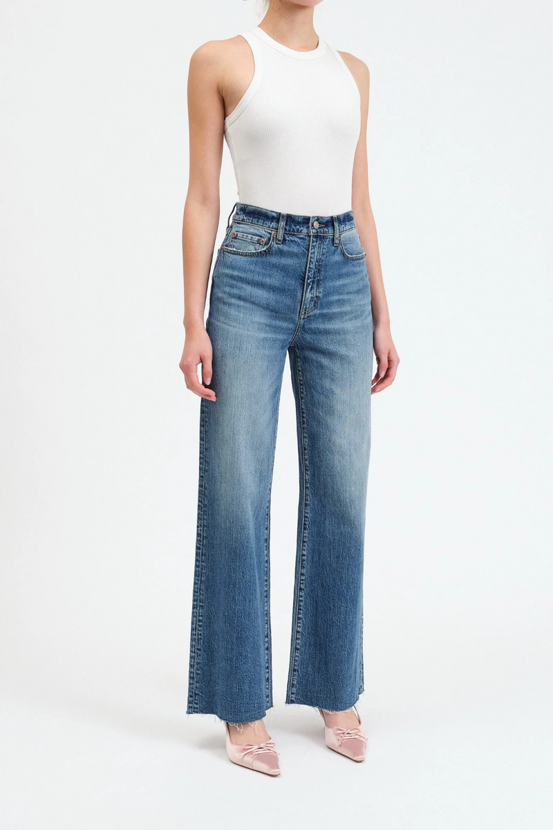 White Smoke Far Out High Rise Wide Leg | Stunner Jeans
