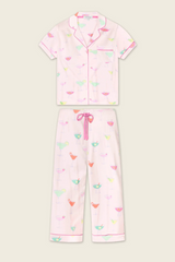 Misty Rose Whimsy Sip Happens Cropped PJ Set PJ Set