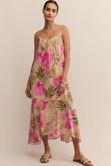 Gray Benson Ula Tropical Midi Dress Midi Dress