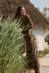 Dark Olive Green SpellBound Mesh Floral Maxi Dress Maxi Dress