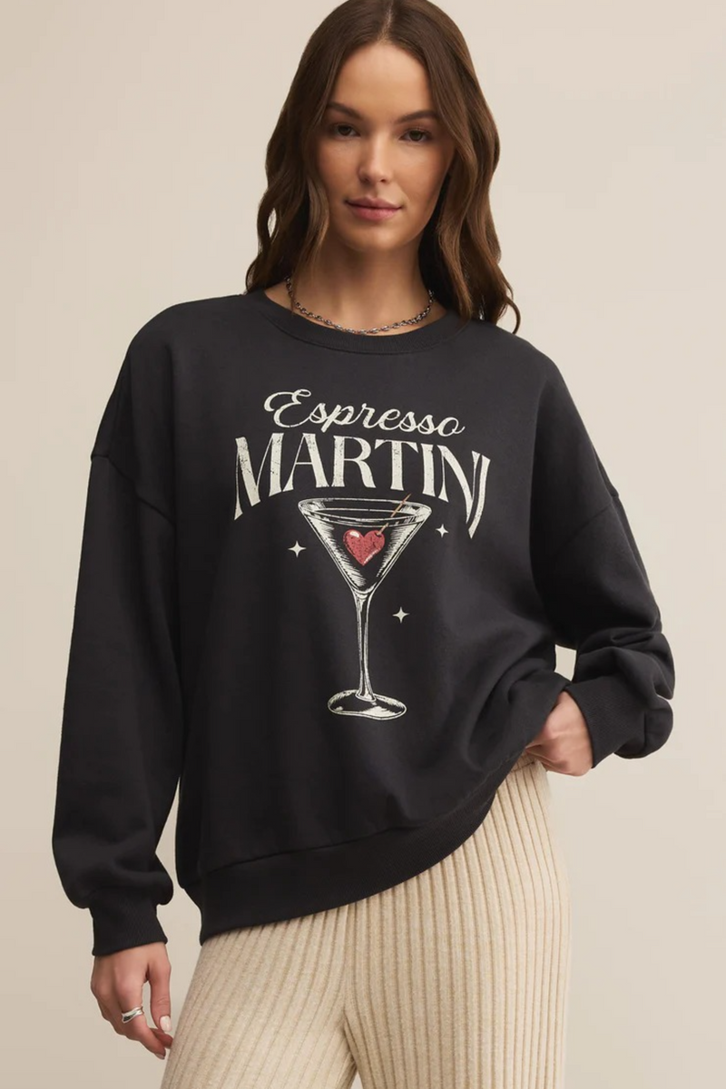 Light Gray Oversized Espresso Martini Sweatshirt Sweatshirt