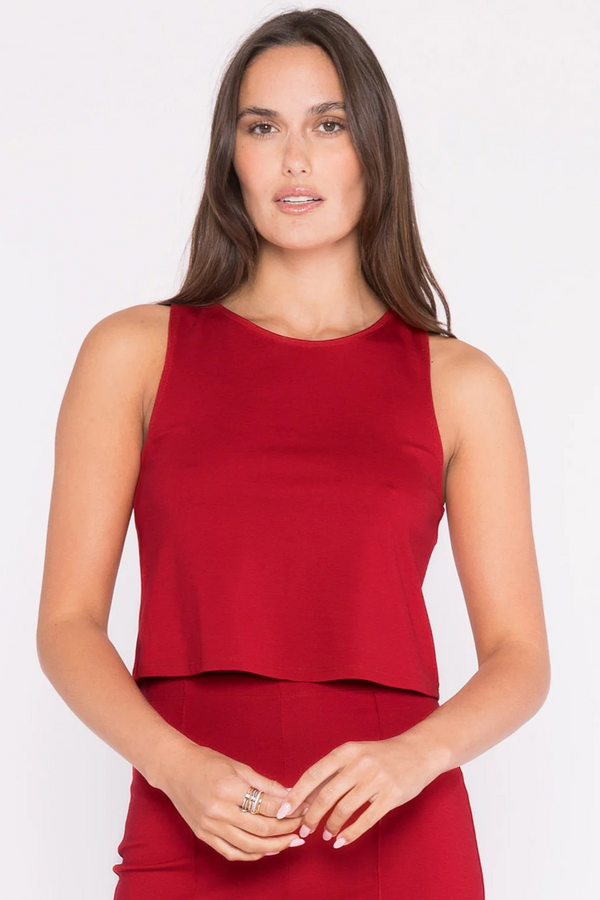 Brown Ponte Knit Tank Top Tank