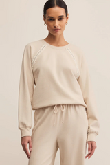Light Gray All Around Embroidered Sweatshirt Sweatshirt