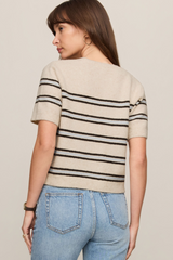 Light Gray Gatewood Stripe Sweater Tee Sweater