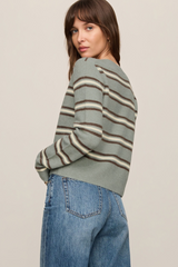 Light Gray Medina Cozy Stripe Cardigan Cardigan
