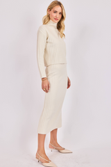 Light Gray Cosette Turtleneck Rib Sweater Sweater