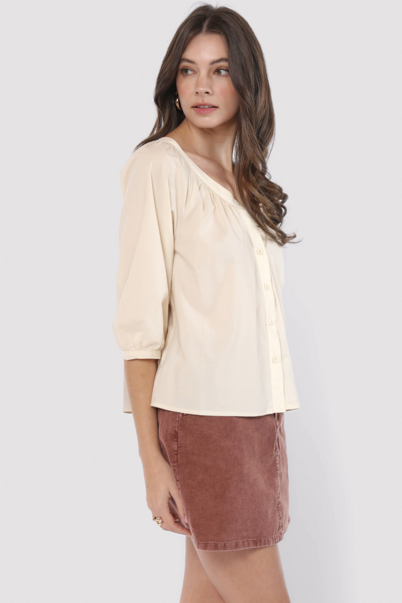Light Gray Dusk Cotton Blouse Blouse