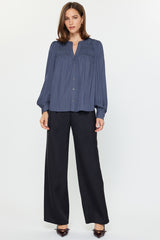 Dark Slate Gray Julia Button Down Blouse Top