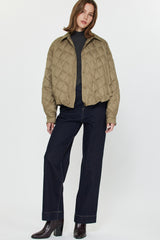 Dark Slate Gray Remington Cropped Quilted Jacket Jacket