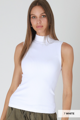 Light Gray Flynn Sleeveless Mock Neck Top Top