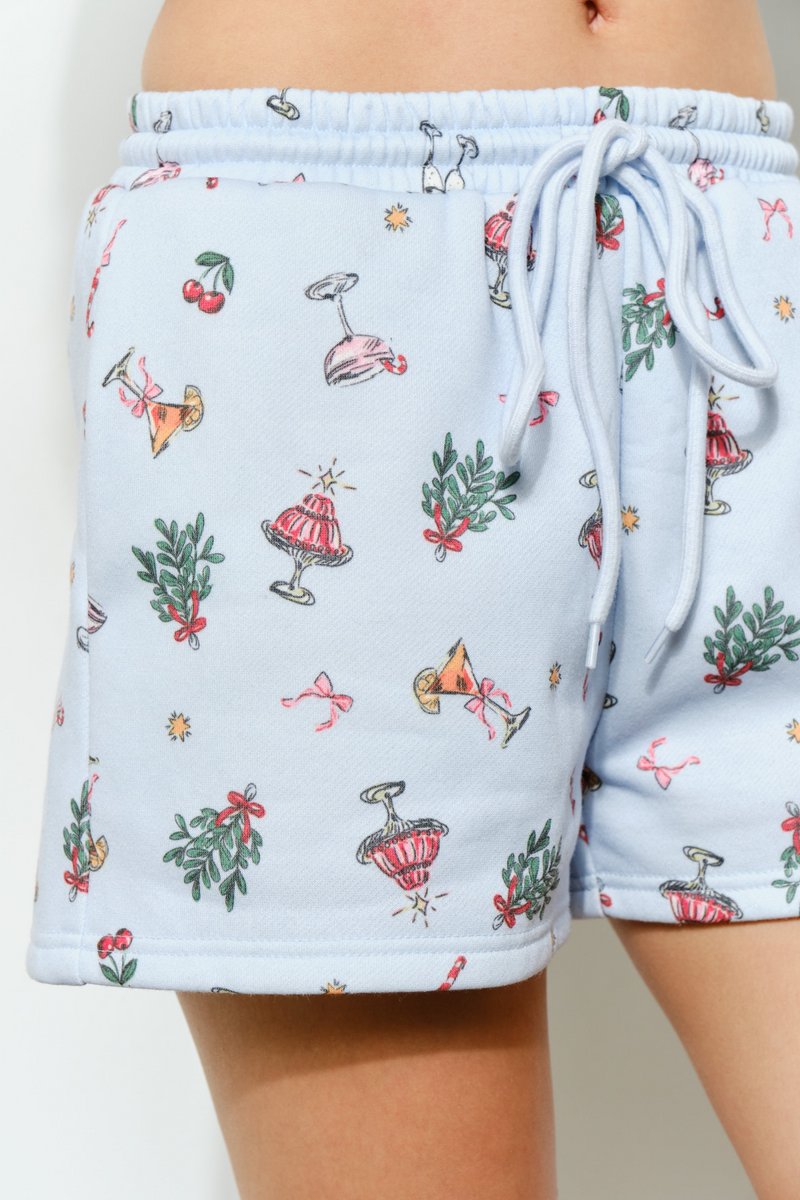 Light Gray Soloman Festive Sweat Short Short