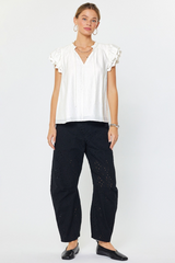 Lavender Maple Lace Short Sleeve Blouse Blouse