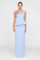 Powder Blue Zenobia | Duchess Satin Gown Formal Dress