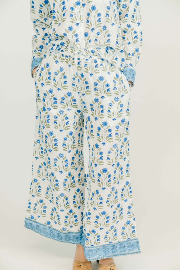 Light Gray Millie Pant | Blue Fern Pant