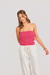 Light Gray Jukebox Knit Tube Top Tube Top