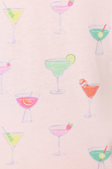 Misty Rose Whimsy Sip Happens Cropped PJ Set PJ Set