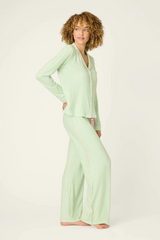 Light Gray Pupcation Palms Kiwi Stripe 3-Piece PJ Set PJ Set