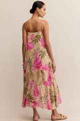 Gray Benson Ula Tropical Midi Dress Midi Dress