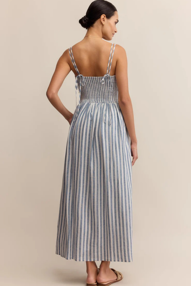 Gray Nadine Striped Midi Dress Midi Dress