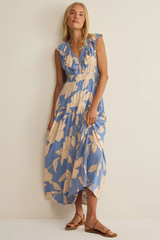 Light Gray Malene Bloom Floral Maxi Dress Maxi Dress