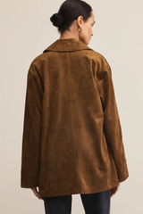 Dark Olive Green Decker Suede Chore Jacket Jacket