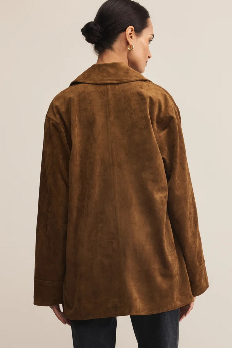 Dark Olive Green Decker Suede Chore Jacket Jacket