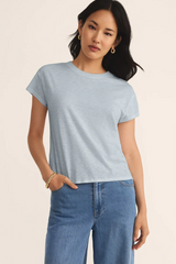 Light Gray Modern Slub Tee Shirts & Tops