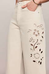 Light Gray The Show Off Denim High Rise Bowed Jeans