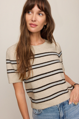 Light Gray Gatewood Stripe Sweater Tee Sweater